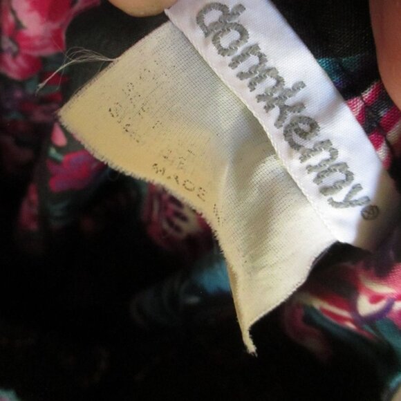 Vintage Women's Top 18 Large 1980's DonnKenny Black Polyester wild print Nylon L - Picture 9 of 9